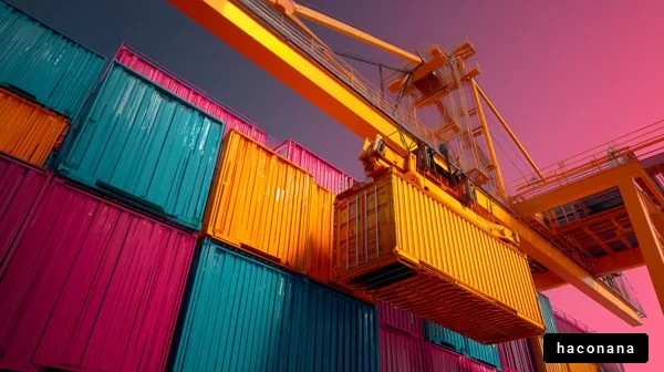 カラフルなコンテナ群の風景