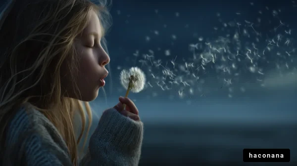 風に舞うタンポポの種