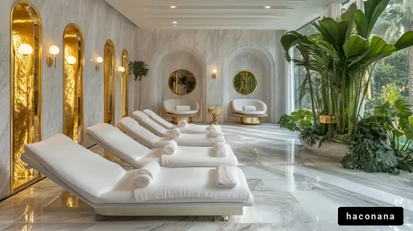 モダンなスパのラウンジ