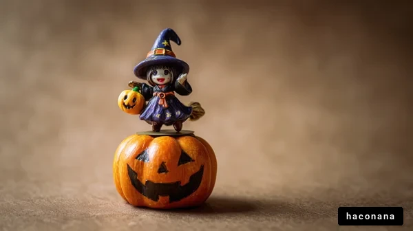 ハロウィンの魔女の置物