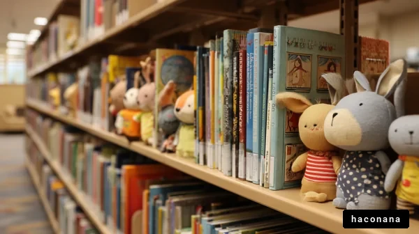 図書館のぬいぐるみたち