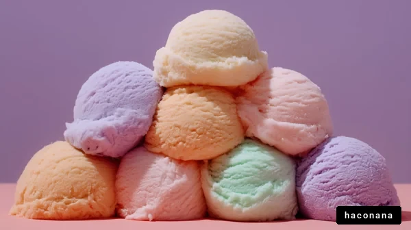 カラフルなアイスクリームの山