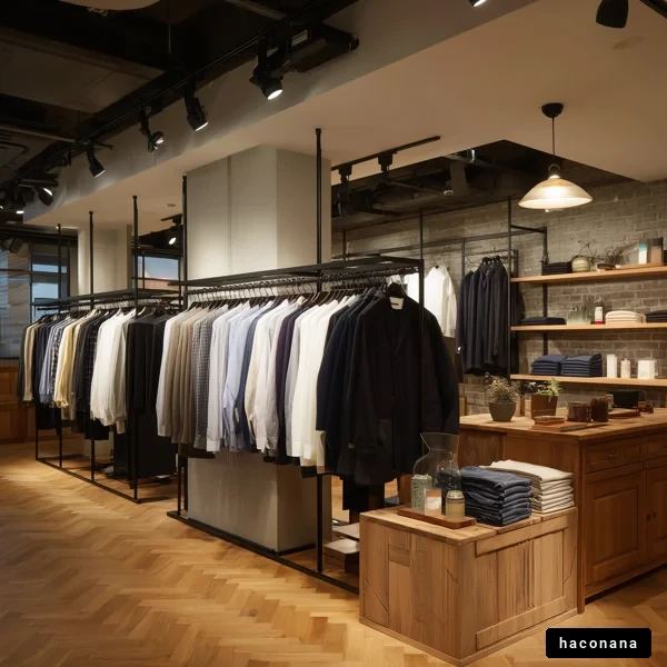 洗練された服の店内