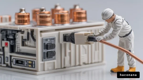 技術者が接続作業中