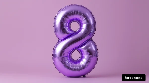 ピンク背景のパープルの8