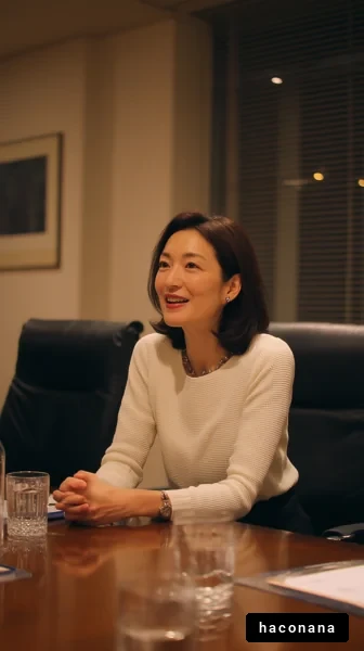 会議中の女性ビジネスマン