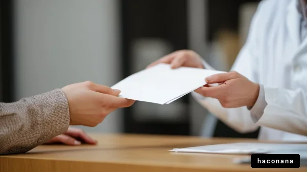 書類の受け渡し風景