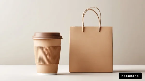 コーヒーと茶色の袋