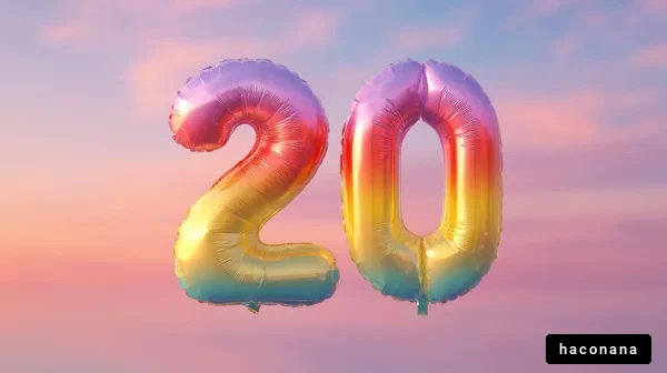 カラフルな風船の数字