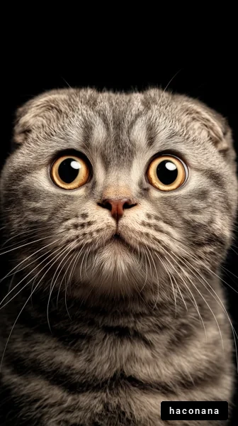 驚きの表情を持つ猫