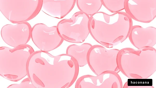 透明なハートの模様