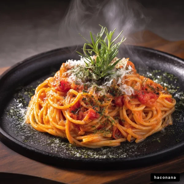 熱々のパスタ料理