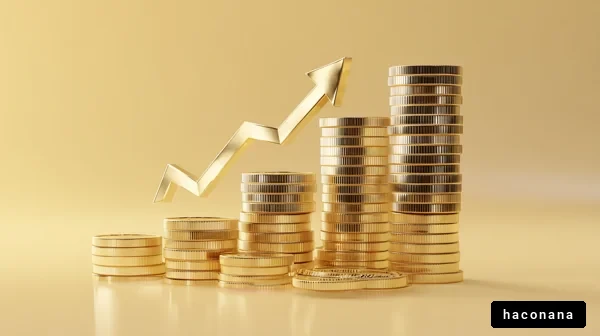 金貨と成長のグラフ