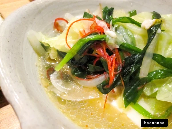 新鮮な野菜のスープ