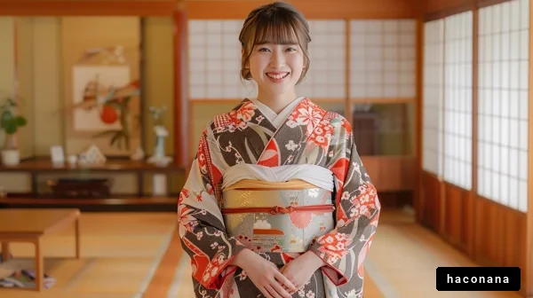 和服を着る女性