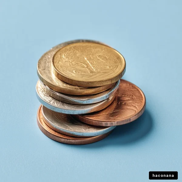 さまざまなコインの重ね