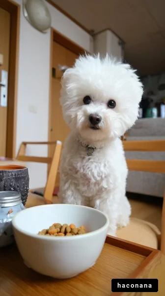 愛らしい犬と食事