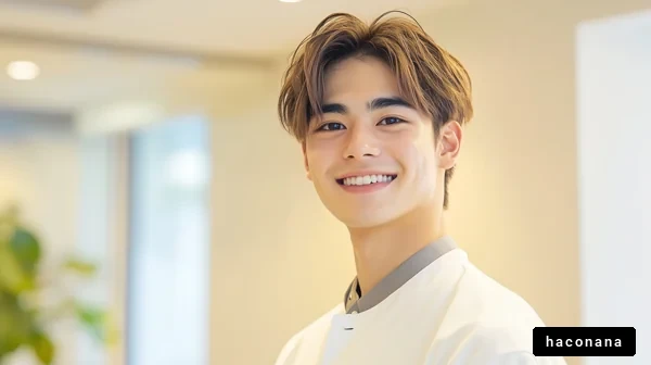 笑顔の若者のポートレート