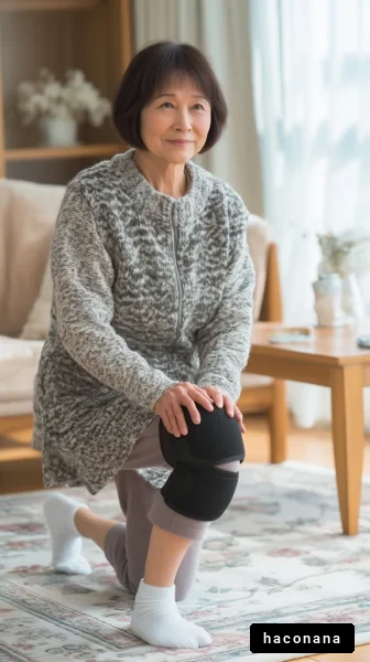 膝を気にする女性