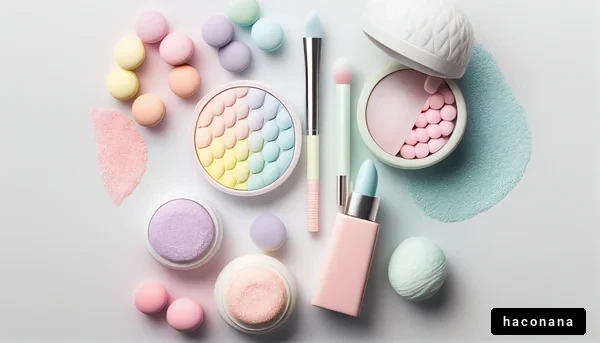 パステルカラーの化粧品