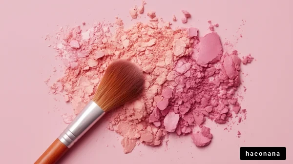 メイクアップ用パウダーとブラシ