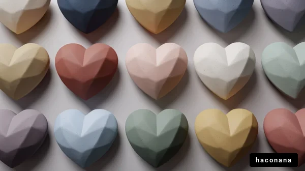 カラフルなハートのオブジェ