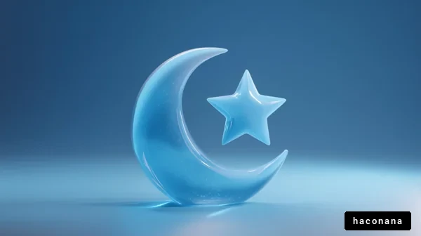 青い月と星のデザイン