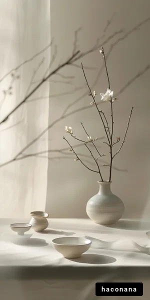 シンプルな食器と花