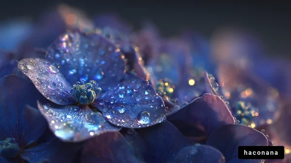 水滴のついた紫の花