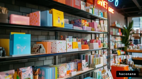 カラフルな文房具店の風景