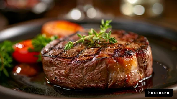 ジューシーなステーキ料理