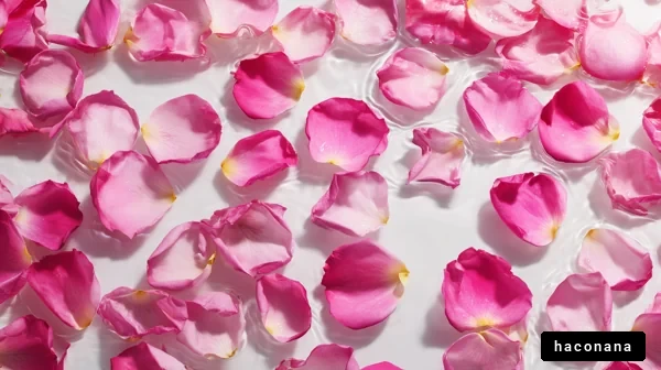 ピンクの花びらの水面