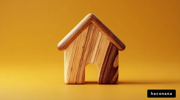 木製の家のオブジェ