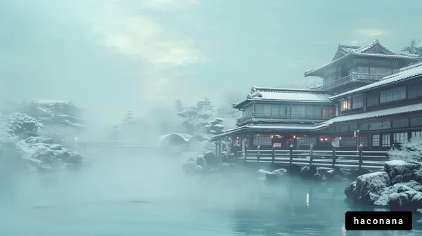 雪景色の温泉宿