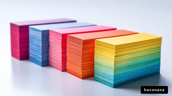 カラフルな紙の束