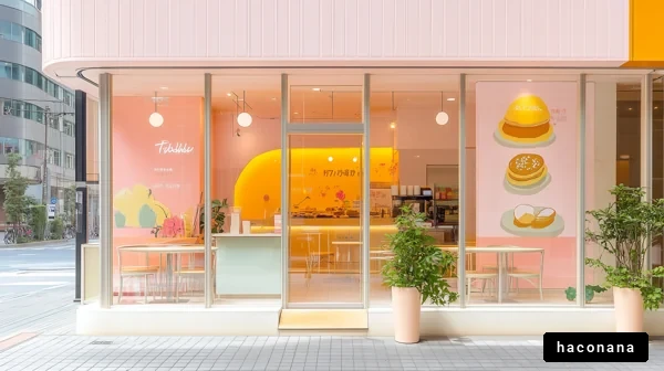 明るいスイーツショップの外観