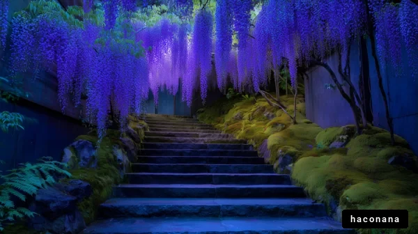 美しい藤のある階段