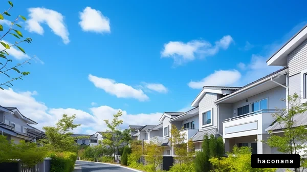 青空と住宅街の風景