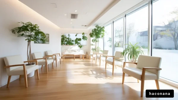 明るい待合室の写真