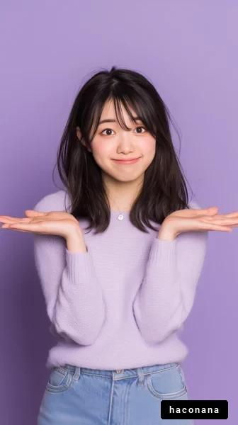 紫色の背景でひょうきんな女性