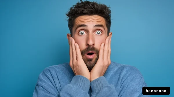 驚きの表情をした男性