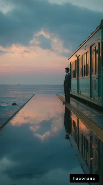 静かな夕暮れの駅