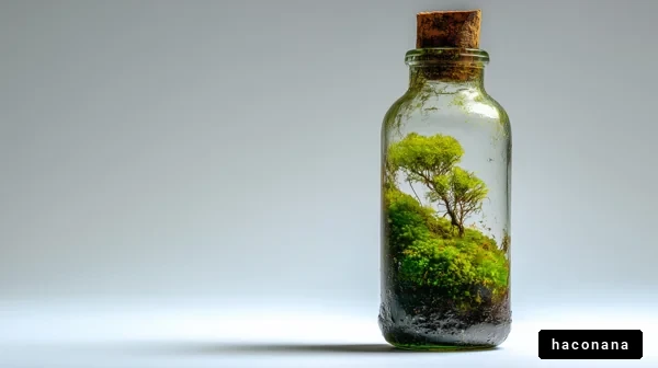 ガラス瓶と小さな庭