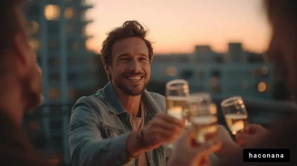 夜景を楽しむ友人たち