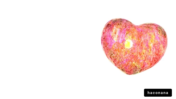 カラフルなハートのオブジェ