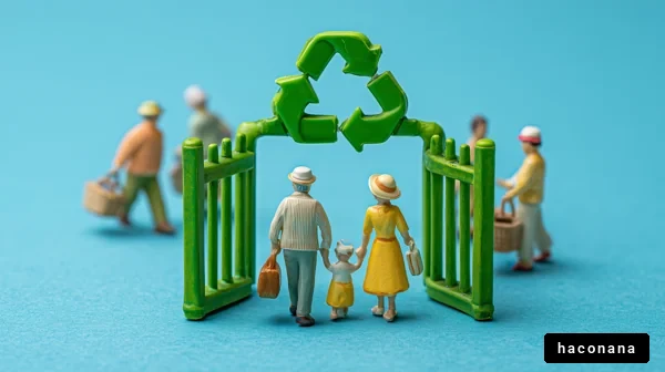 リサイクルと家族の風景