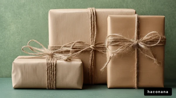 シンプルなラッピングの贈り物