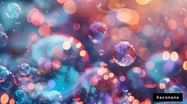 幻想的な泡と光の演出