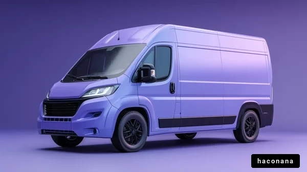 紫色の商用バンの画像