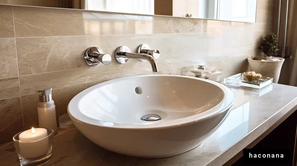 モダンな洗面台のある空間